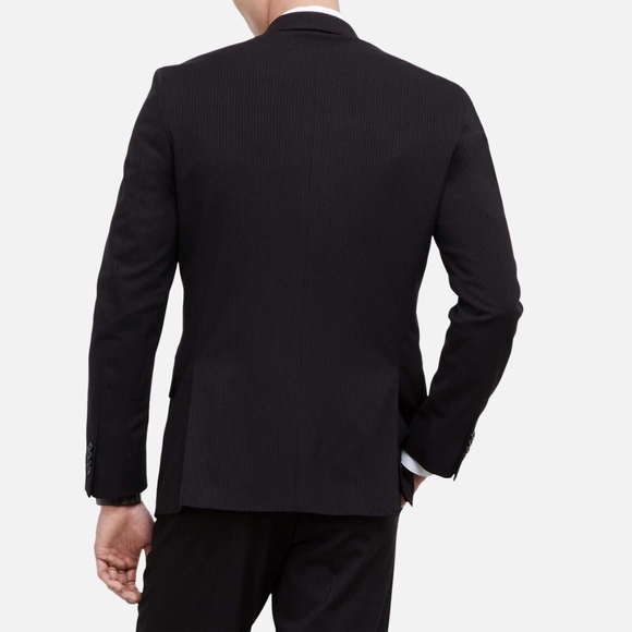 Kenneth Cole Reaction Men’s Pinstripe Suit Jacket Blazer Navy Slim Fit 38S NWT - Picture 3 of 6
